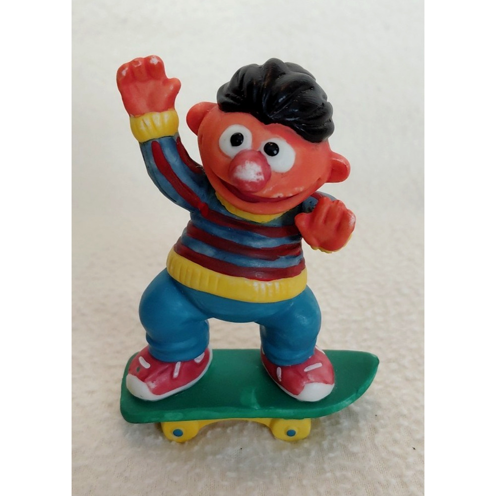 Vintage Jim Henson Sesame Street Ernie On Skateboard 3.5" Ceramic Figurine